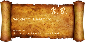 Neidert Beatrix névjegykártya